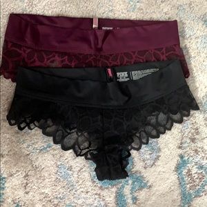NWOT PINK VS lace boy shorts